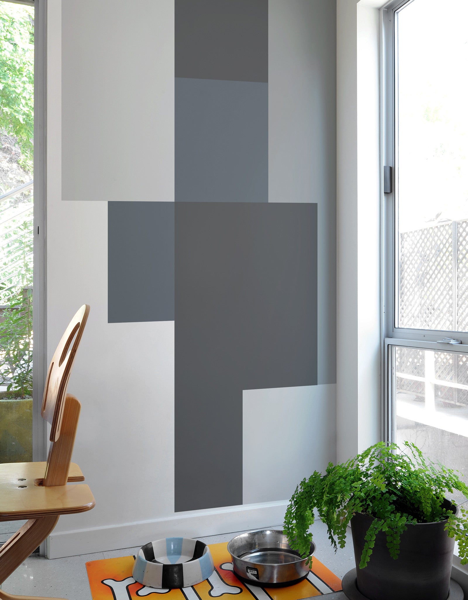 Color Block Parallel, Self Adhesive Wall Decals