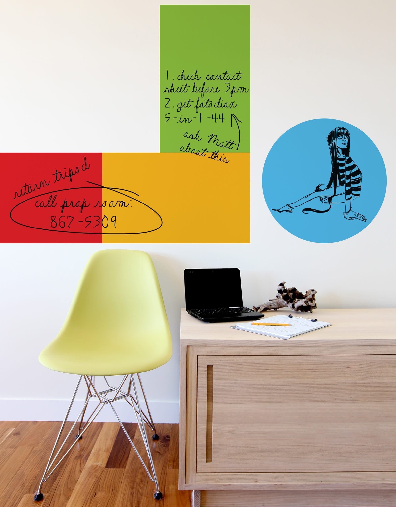 York Wallcoverings Shapes Non-Wall Damaging Whiteboard Decal